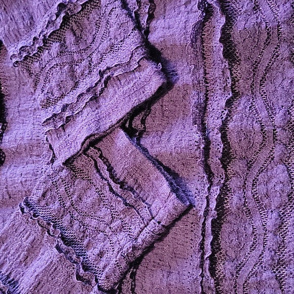 💜 Express Purple Lace Long Sleeve Top Sz Large - Picture 3 of 4